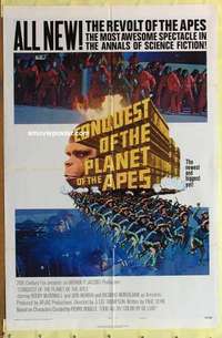b426 CONQUEST OF THE PLANET OF THE APES int'l B one-sheet movie poster '72