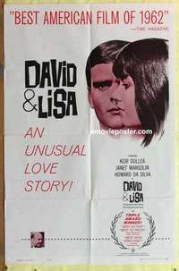 b485 DAVID & LISA one-sheet movie poster '63 Kier Dullea, Frank Perry