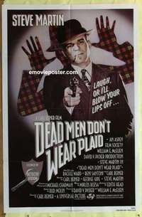 b499 DEAD MEN DON'T WEAR PLAID one-sheet movie poster '82 Steve Martin