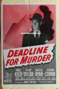 b502 DEADLINE FOR MURDER one-sheet movie poster '46 Paul Kelly, film noir!
