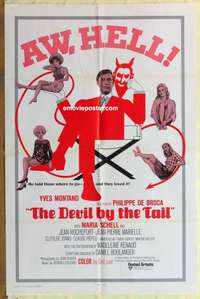 b525 DEVIL BY THE TAIL one-sheet movie poster '69 Yves Montand, Schell