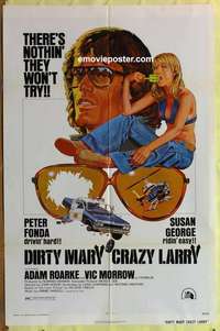 b543 DIRTY MARY CRAZY LARRY one-sheet movie poster '74 Peter Fonda, George