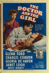 b547 DOCTOR & THE GIRL one-sheet movie poster '49 Glenn Ford