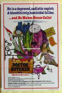 b548 DOCTOR BUTCHER MD one-sheet movie poster '81 Medical Deviate, Italian