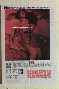 b604 EMPTY CANVAS one-sheet movie poster '63 Horst Buchholz, Catherine Spaak