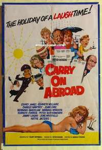 b348 CARRY ON ABROAD English one-sheet movie poster '72 English sex!