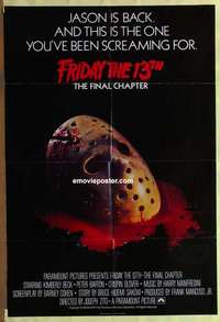 b715 FRIDAY THE 13th 4 English one-sheet movie poster '84 Final Chapter!