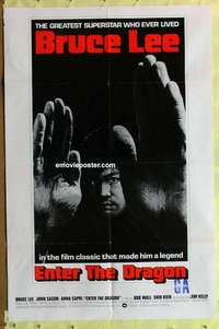 b613 ENTER THE DRAGON int'l one-sheet movie poster R77 Bruce Lee classic!