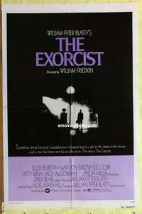 b629 EXORCIST one-sheet movie poster '74 William Friedkin, Max Von Sydow
