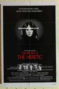b630 EXORCIST 2: THE HERETIC one-sheet movie poster '77 Linda Blair