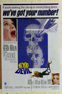 b635 EYE OF THE DEVIL one-sheet movie poster '67 Sharon Tate, horror!