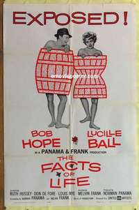 b638 FACTS OF LIFE one-sheet movie poster '61 Bob Hope & Lucille Ball