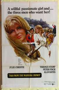 b645 FAR FROM THE MADDING CROWD one-sheet movie poster '68 Christie