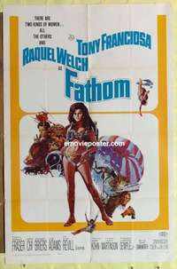 b655 FATHOM one-sheet movie poster '67 sexy Raquel Welch in scuba gear!