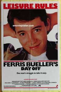 b657 FERRIS BUELLER'S DAY OFF one-sheet movie poster '86 Matthew Broderick