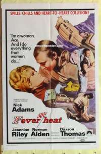 b659 FEVER HEAT one-sheet movie poster '68 stock car racing!