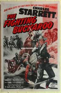b662 FIGHTING BUCKAROO one-sheet movie poster '43 Charles Starrett