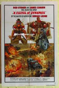 b673 FISTFUL OF DYNAMITE one-sheet movie poster '72 Sergio Leone, Coburn
