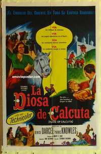 b679 FLAME OF CALCUTTA Spanish/U.S. one-sheet movie poster '53 Denise Darcel, Knowles