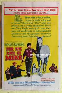 b689 FOR THE LOVE OF MIKE one-sheet movie poster '60 Richard Baseheart