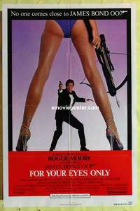 b691 FOR YOUR EYES ONLY one-sheet movie poster '81 Moore as James Bond!
