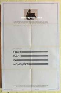 b698 FOUR DAYS IN NOVEMBER one-sheet movie poster '64 JFK, RFK, JFK Jr.