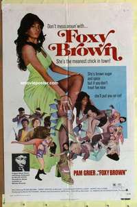 b703 FOXY BROWN one-sheet movie poster '74 Pam Grier, blaxploitation!