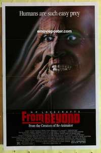 b720 FROM BEYOND one-sheet movie poster '86 HP Lovecraft, sci-fi horror!