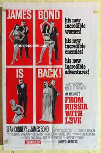 b724 FROM RUSSIA WITH LOVE style B one-sheet movie poster '64 Connery as Bond