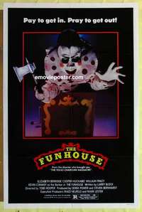 b729 FUNHOUSE #1 one-sheet movie poster '81 Tobe Hooper, clown style!