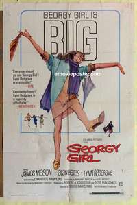 b744 GEORGY GIRL one-sheet movie poster '66 Lynn Redgrave, James Mason