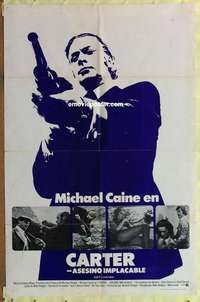 b745 GET CARTER Spanish/U.S. one-sheet movie poster '71 Michael Caine, Ekland