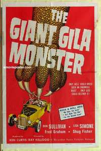 b754 GIANT GILA MONSTER one-sheet movie poster '59 teen sci-fi horror!