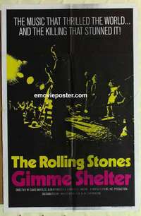 b757 GIMME SHELTER one-sheet movie poster '71 Rolling Stones, rock & roll!