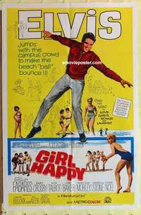 b758 GIRL HAPPY one-sheet movie poster '65 Elvis Presley, rock 'n' roll