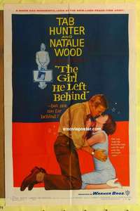 b759 GIRL HE LEFT BEHIND one-sheet movie poster '56 Hunter, Natalie Wood