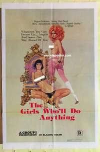 b764 GIRLS WHO'LL DO ANYTHING one-sheet movie poster '76