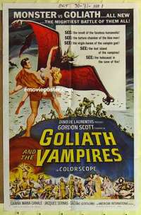 b780 GOLIATH & THE VAMPIRES one-sheet movie poster '64 Gordon Scott