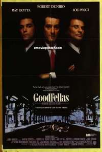 b793 GOODFELLAS int'l one-sheet movie poster '90 Robert De Niro, Joe Pesci