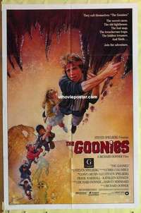 b794 GOONIES int'l one-sheet movie poster '85 teen classic, Drew Struzan art!