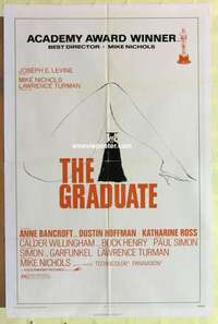 b797 GRADUATE one-sheet movie poster R72 Dustin Hoffman, Anne Bancroft