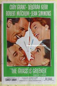 b799 GRASS IS GREENER one-sheet movie poster '61 Cary Grant, Kerr, Mitchum