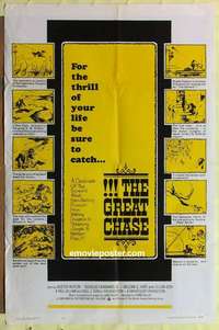 b805 GREAT CHASE one-sheet movie poster '63 Buster Keaton, Douglas Fairbanks
