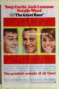 b809 GREAT RACE one-sheet movie poster '65 Curtis, Lemmon, Natalie Wood