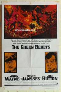 b813 GREEN BERETS one-sheet movie poster '68 John Wayne, David Janssen