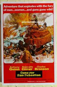 b827 GUNS FOR SAN SEBASTIAN one-sheet movie poster '68 Anthony Quinn