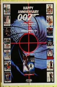 b843 HAPPY ANNIVERSARY 007 TV one-sheet movie poster '87 25 years of Bond!