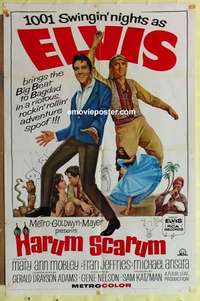 b849 HARUM SCARUM one-sheet movie poster '65 rockin' Elvis Presley!
