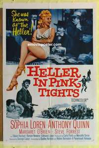 b860 HELLER IN PINK TIGHTS one-sheet movie poster '60 sexy Sophia Loren!