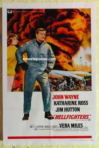 b861 HELLFIGHTERS one-sheet movie poster '69 John Wayne, Katharine Ross